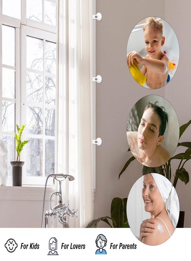 ASTER 6Pcs Shower Curtain Clips with Suction Cup, Multiple Purpose Round Suction Cup Bathroom Clips with Water Guard, Windproof Splash Guard, Shower Curtain Holders for Inside Shower - Image 2