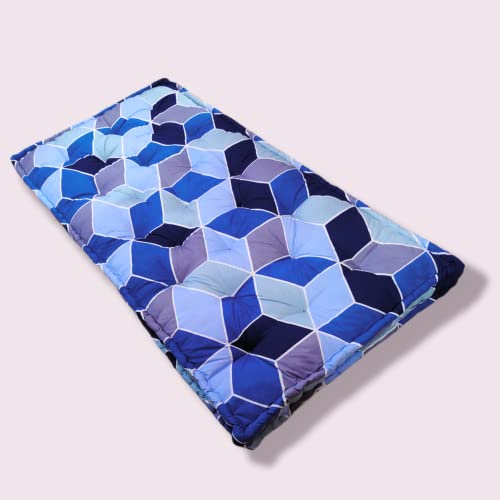 Deevine Craft Soft 5-Inch Thick Cotton Box Quilt Mattress | Medium Firm Gadda | Single Bed Mattress (3X6 ft or 72X36X5 Inches) in Shades of Blue - Image 3