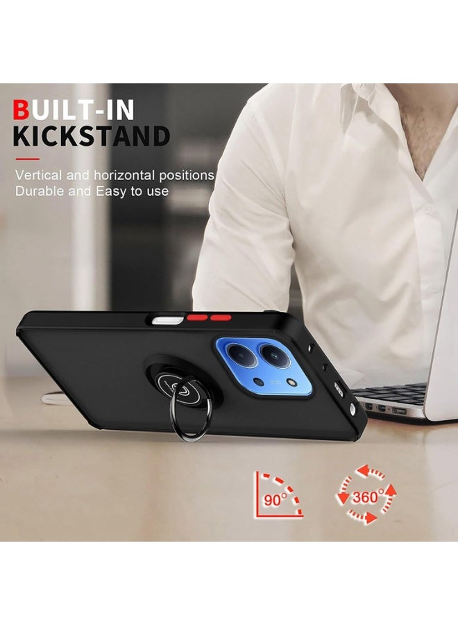 Case For Xiaomi Redmi 15C Rotational Metal Ring Grip Kickstand Cover Magnetic Car Mount Holder Case Shockproof TPU Bumper Protection Case for Redmi 15C - Image 2