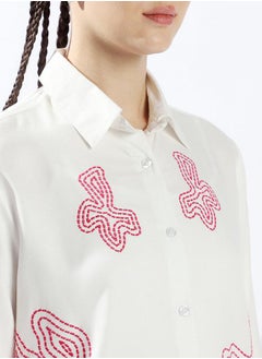 HIGH STAR Women Shirts, Oversized, Embroidered, Multicolor, in 100% Cotton, with Spread , Shirt Collar neckline, Full Sleeve sleeves, Button closure, Woven weave, perfect for Casual. Elevate your look instantly!  - Image 5
