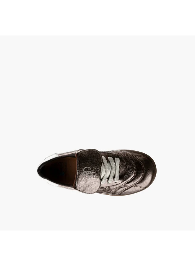 Pablosky Girls' Metallic Sneakers with Hook and Loop Closure - 211291