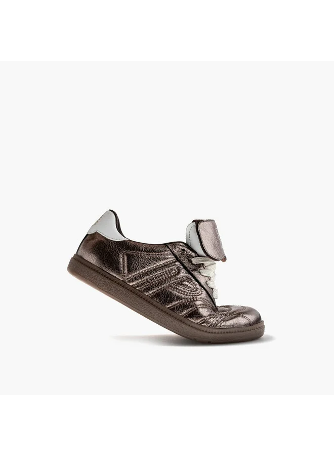 Pablosky Girls' Metallic Sneakers with Hook and Loop Closure - 211291