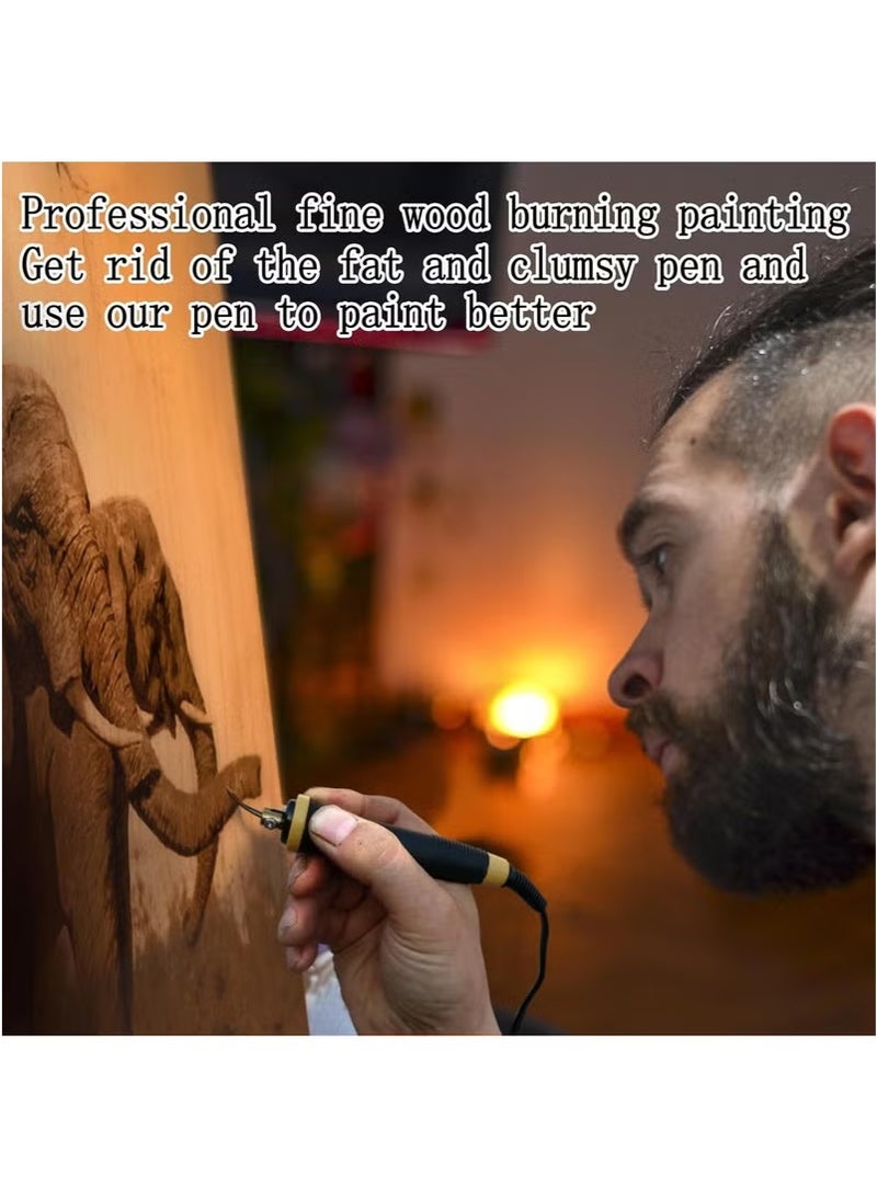 XiuWoo Wood Burning Tool, Wood Burner kit Pen 25~750℃, Wood Burning kit with Digital Thermometer Temperature Adjustable Temperature, 2 pyrographic Wood Burning pens, 30 Wood Burning Pen Tips - Image 5
