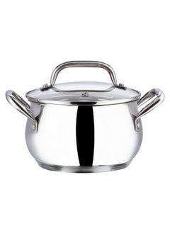 VINOD Vinod Almaty Stainless Steel Casserole with Glass Lid 2.9 Litre, 18 cm | 2.6mm Thick Base |Casserole Sturdy Riveted Handle | 2 Year Warranty | Induction & Gas Base  - Image 1