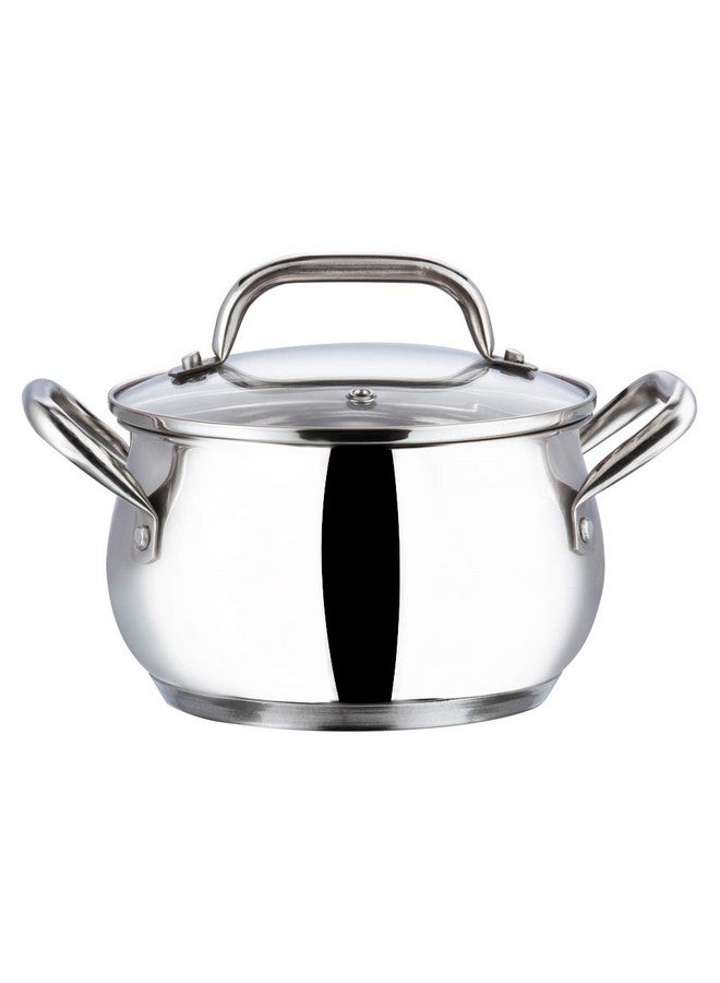 VINOD Vinod Almaty Stainless Steel Casserole with Glass Lid 2.9 Litre, 18 cm | 2.6mm Thick Base |Casserole Sturdy Riveted Handle | 2 Year Warranty | Induction & Gas Base - Image 1