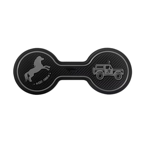 LSAUTO Ford Bronco 2021-2024 Cup Holder Coaster - Silicone Beverage Coaster, Grey - Image 1