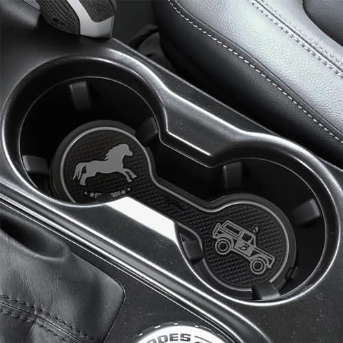 LSAUTO Ford Bronco 2021-2024 Cup Holder Coaster - Silicone Beverage Coaster, Grey - Image 3