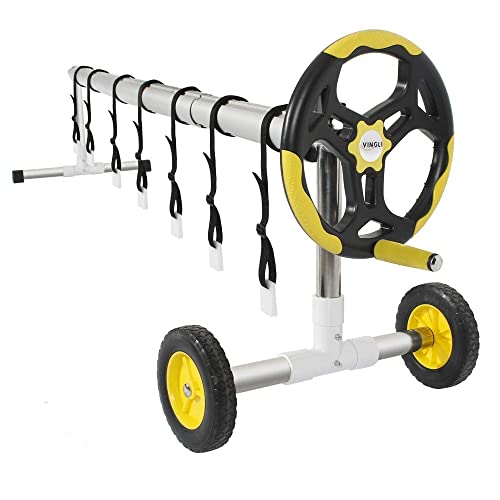 VINGLI Pool Reel Set 14 Feet Aluminum Inground Swimming Pool Solar Cover Blanket Reel Roller - Image 1