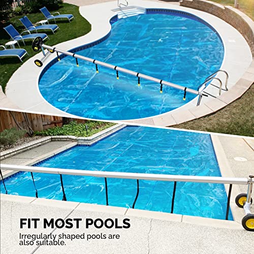 VINGLI Pool Reel Set 14 Feet Aluminum Inground Swimming Pool Solar Cover Blanket Reel Roller - Image 5