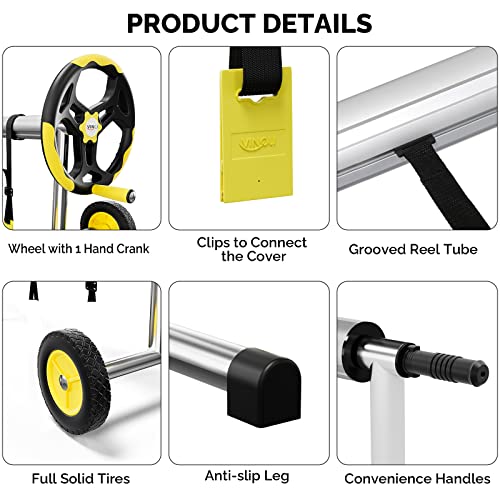 VINGLI Pool Reel Set 14 Feet Aluminum Inground Swimming Pool Solar Cover Blanket Reel Roller - Image 4