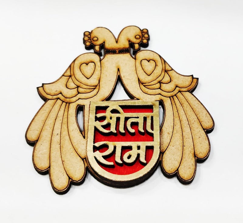 BITONA BITONA Puja Sohn Soon Puja Ram Ram Bird Wooden Tags Door Sticker Tags 3 Pairs self Stick6 Piece for Festival Specially Rakhi Diwali 6 pc - Image 3