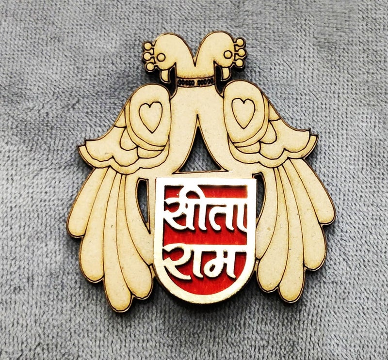 BITONA BITONA Puja Sohn Soon Puja Ram Ram Bird Wooden Tags Door Sticker Tags 3 Pairs self Stick6 Piece for Festival Specially Rakhi Diwali 6 pc - Image 5