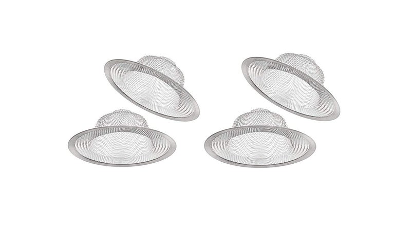 FlowAura Stainless Steel Sink Strainer Kitchen Drain Basin Basket Filter Stopper Strainer Set of 4 - Image 1