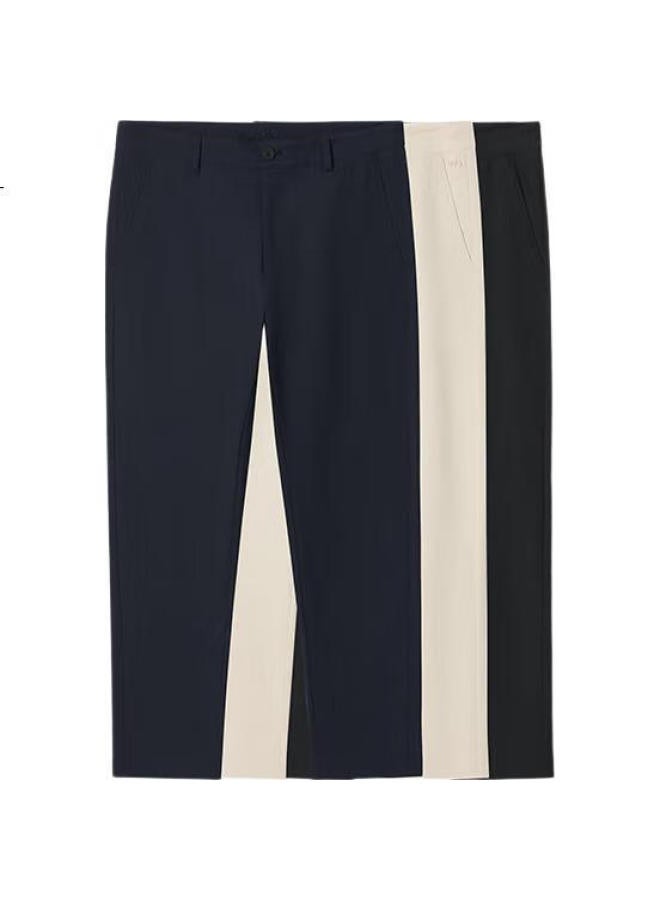 ASK Wendao Men's Wrinkle-free Nine-point Pants W8118 Simple And Versatile Business Casual Pants Blue 33 - Image 3