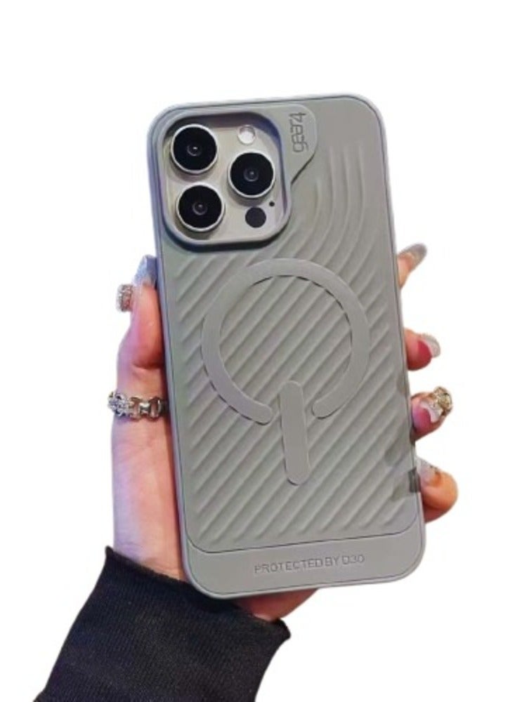 Yezler iPhone 14 Pro Compatible Shockproof Case Premium Silicone Protection Anti Scratch Cover with Soft Touch Back Slim Lightweight Design Built in SIM Ejector Slot Wireless Charging Support Durable Stylish- Grey - Image 1