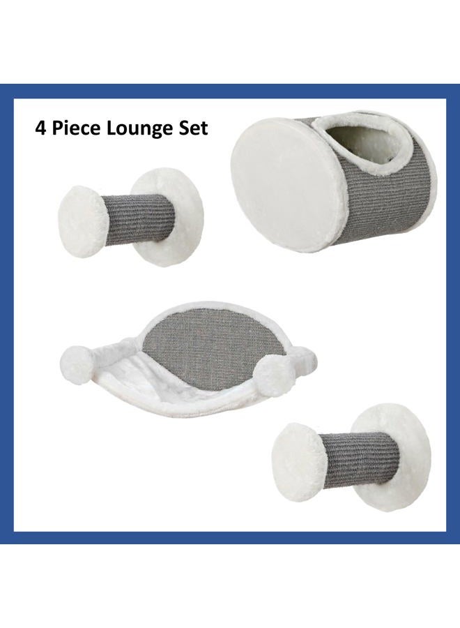 TRIXIE Wall Mounted Cat Lounge Set, Hammock and Condo with Two Steps, Cat Furniture, Scratching Post, Gray - Image 5