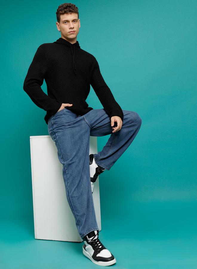 هاي لاندر سويتر مضلع بياقة هودي وأربطة - Image 4