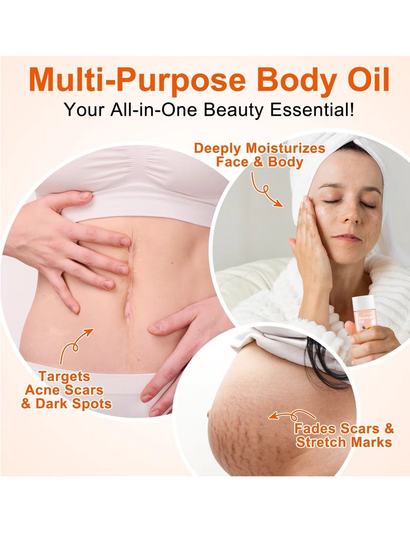 VOGSIG 60ml Skincare Oil Skin Care Serum for Stretch Marks Acne and Scars Moisturizing Stretch Mark Oil Boosts Skin Firmness and Elasticity Smooths Wrinkles and Fine Lines Moisturize Face Serum and Body Oil - Image 5