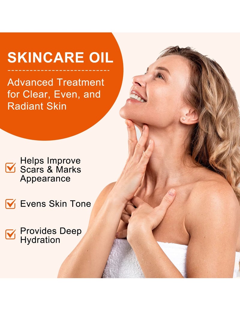 VOGSIG 60ml Skincare Oil Skin Care Serum for Stretch Marks Acne and Scars Moisturizing Stretch Mark Oil Boosts Skin Firmness and Elasticity Smooths Wrinkles and Fine Lines Moisturize Face Serum and Body Oil - Image 2