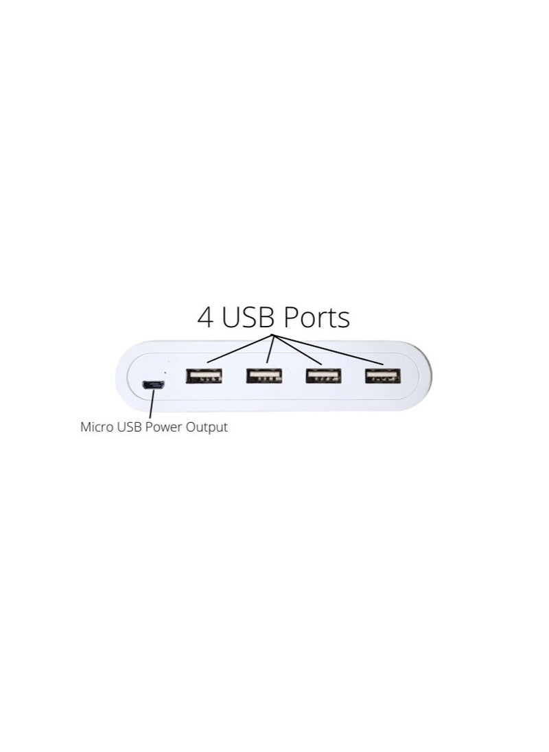 دي بلو - طاولة كمبيوتر محمول متعددة الأغراض قابلة للطي مع 4 منافذ USB شحن / حامل لوحي للدراسة وحامل أكواب مريح وحواف دائرية أيضًا أرجل غير قابلة للانزلاق للأريكة / عمل الأريكة / القراءة - Image 1