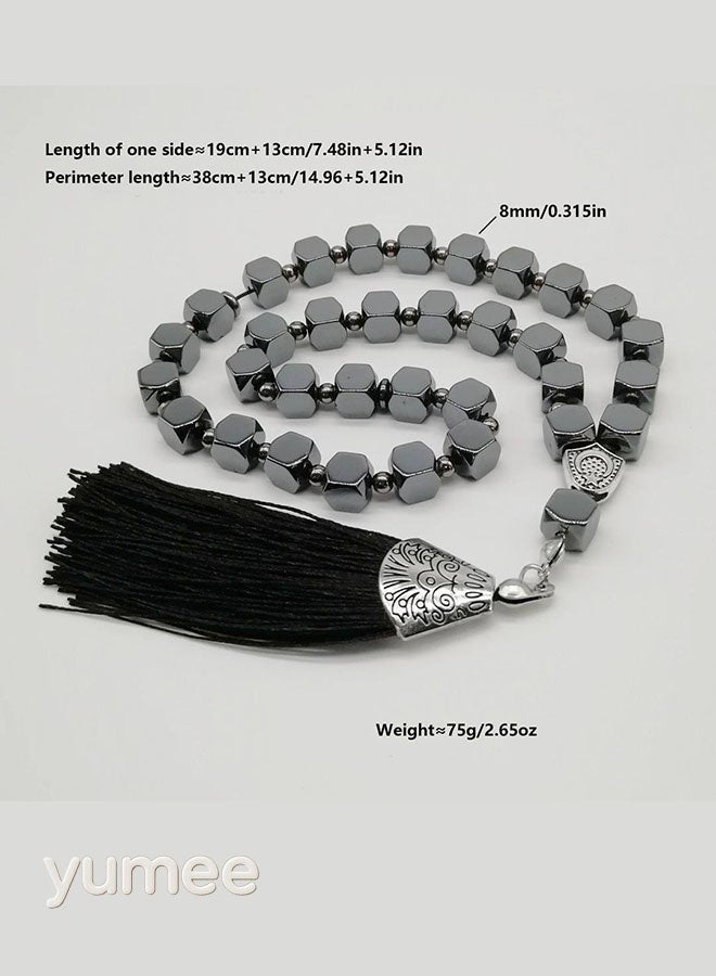 yumee Prayer Beads - 33 Beads Tasbih Misbaha with Black Gallstone, Perfect for Ramadan Gift and Daily Prayer - Image 3
