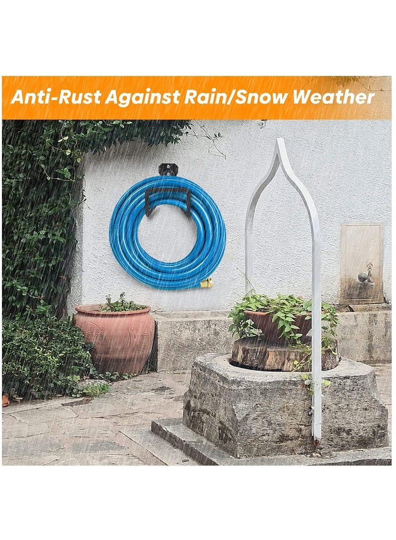 Garden Hose Holder, Wall Mount Hose Hanger with 3 Screw and 3 Drywall Anchors, Water Hose Holders for Outside Yard - Image 2