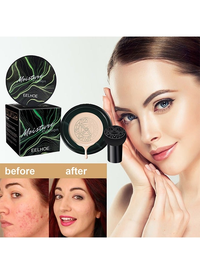 EELHOE Moisture Cushion,Mushroom Head Air Cushion BB Cream Facial Concealer Brightening And Moisturizing Natural Nude Makeup Foundation (#02) - Image 1