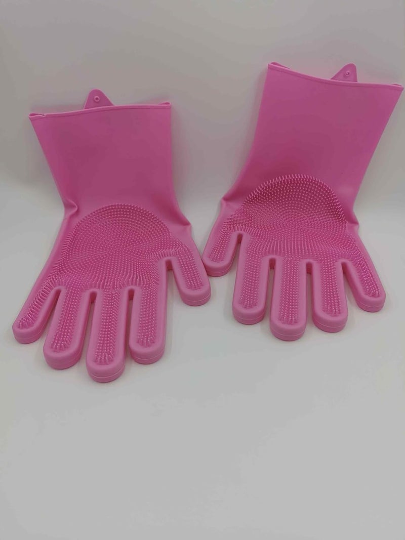 Creative Ideas Kitchen Special Silicone Magic Dish Washing Gloves (Pink)  - Image 2