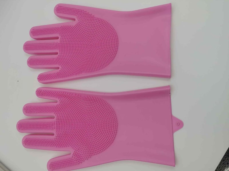 Creative Ideas Kitchen Special Silicone Magic Dish Washing Gloves (Pink)  - Image 1
