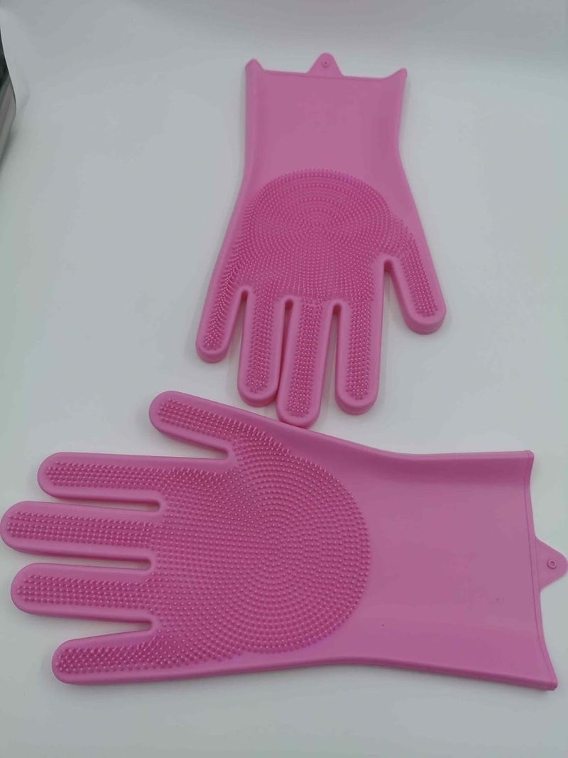 Creative Ideas Kitchen Special Silicone Magic Dish Washing Gloves (Pink)  - Image 3