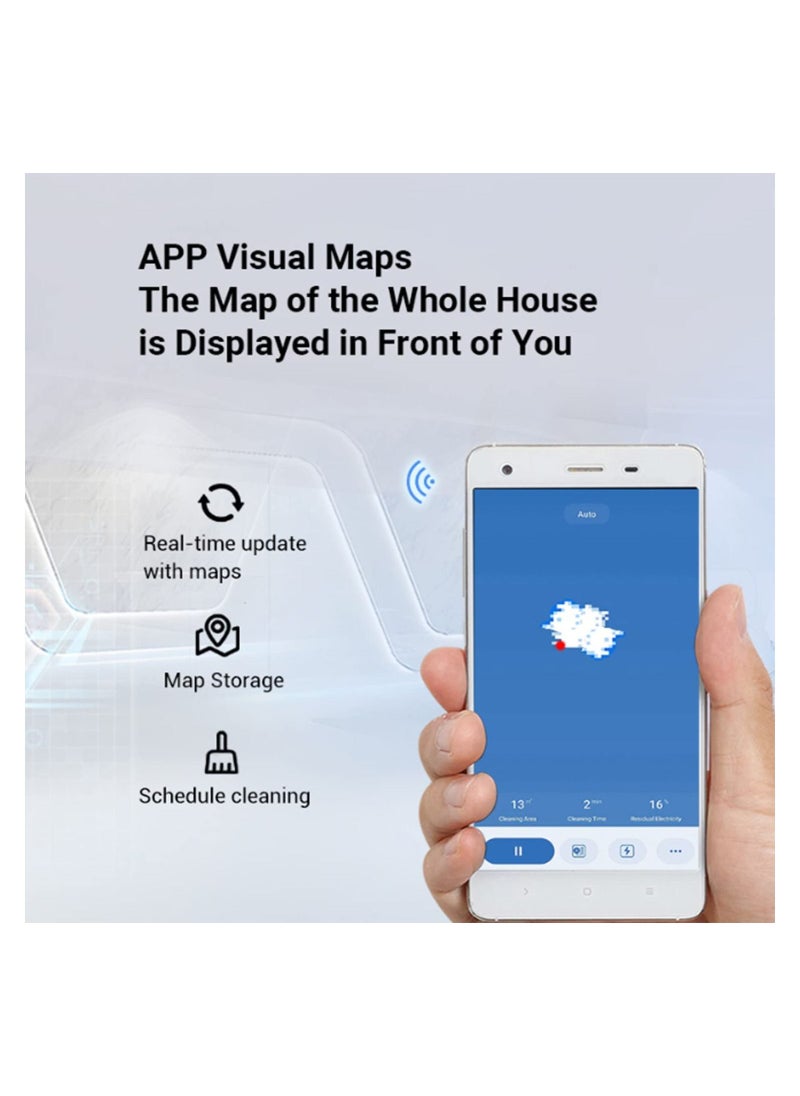 TAKDIR - TAKDIR Smart Robot Vacuum Cleaner Gyroscope Navigation Wet & Dry Cleaning Wifi Connectivity App Control Alexa & Google Assistance Auto Charging Robotic Vacuum for Pet Hair Hard Floor Carpet - Image 1