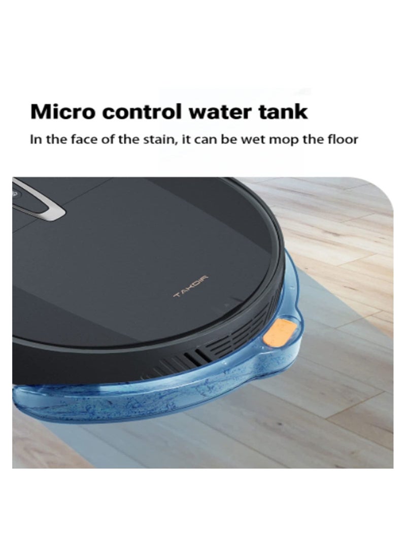 TAKDIR - TAKDIR Smart Robot Vacuum Cleaner Gyroscope Navigation Wet & Dry Cleaning Wifi Connectivity App Control Alexa & Google Assistance Auto Charging Robotic Vacuum for Pet Hair Hard Floor Carpet - Image 1