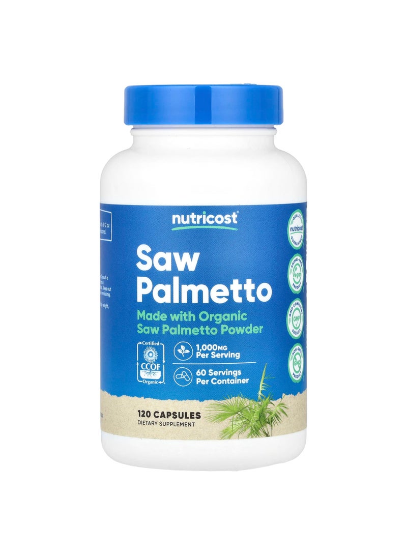 Nutricost Saw Palmetto, 120 Capsules (500 mg per Capsule)