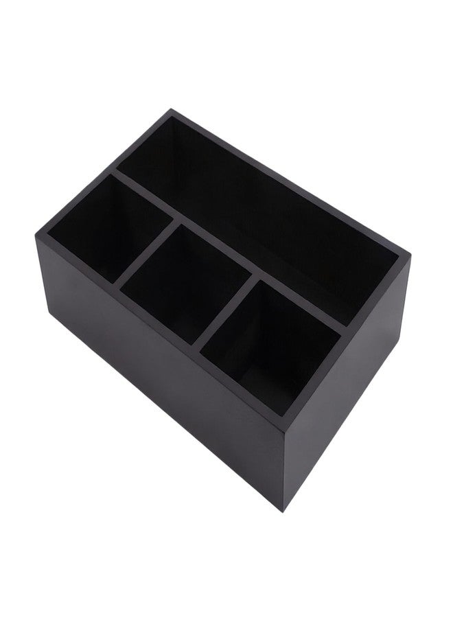 HymoConn Tea Bag Organizer Wood Black, 4 Compartments Tea Bag Holder, Large Capacity Sugar Packet and Coffee Station Organizer, Tea Bags Caddy Drawer Storage Container for Countertop - Image 1