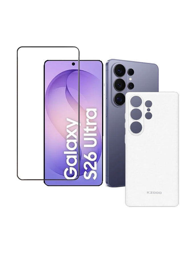 KZDOO حافظة 2 حزمة لجهاز Galaxy S26 Ultra - حافظة Air Skin حماية كاملة من جميع الجوانب رقيقة للغاية بسماكة 0.3 مم ووزن خفيف 4 جرام مع واقي شاشة 3D - شفاف مصنفر - Image 1