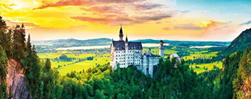 Pintoo Panoramic Jigsaw Puzzles 4000 Piece for Adults Sunset of Neuschwanstein Castle Germany Beautiful Plastic Puzzle for Home Decor Zero Dust Easy Storage H2318 - Image 1