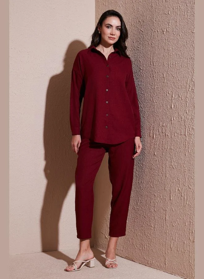 ليلا طقم ليلا من الكتان بلون بيج، مقاس عادي، خصر مطاطي، أكمام طويلة، للنساء