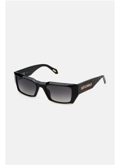 Unisex Square Shape  Acetate Sunglasses SJC090 550700 - Lens Size: 55 Mm - Shiny Black