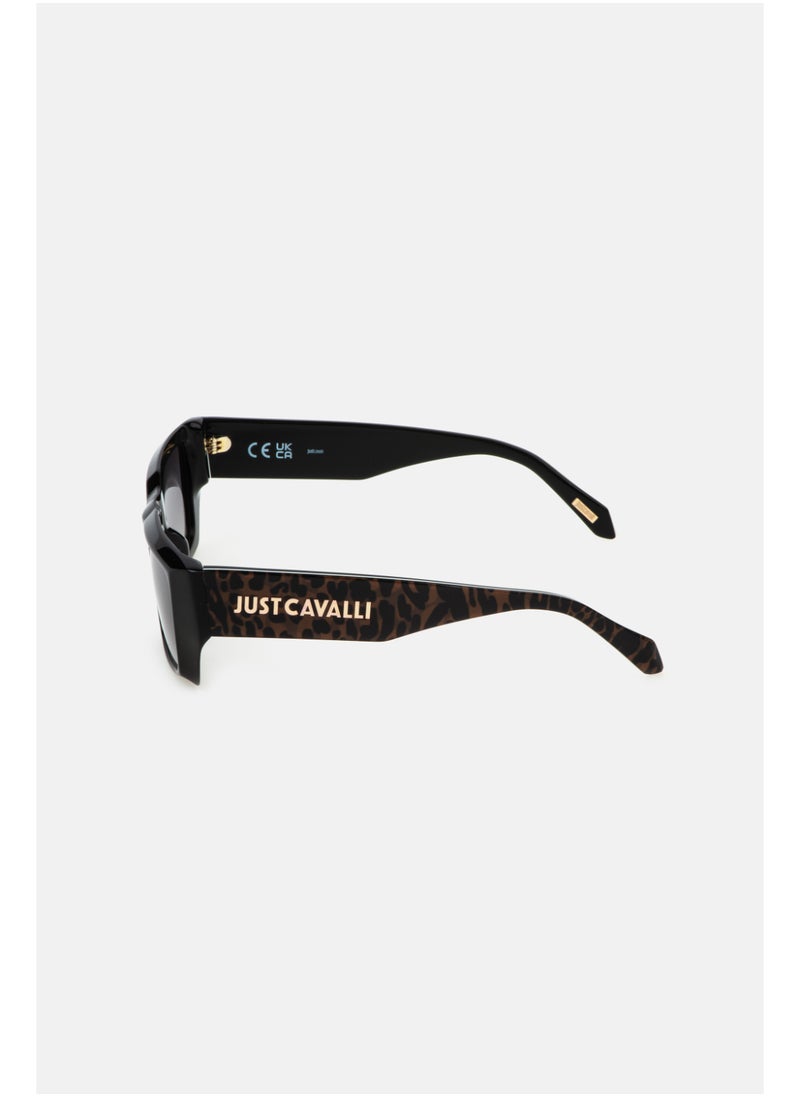 Just Cavalli - Unisex Square Shape  Acetate Sunglasses SJC090 550700 - Lens Size: 55 Mm - Shiny Black - Image 1