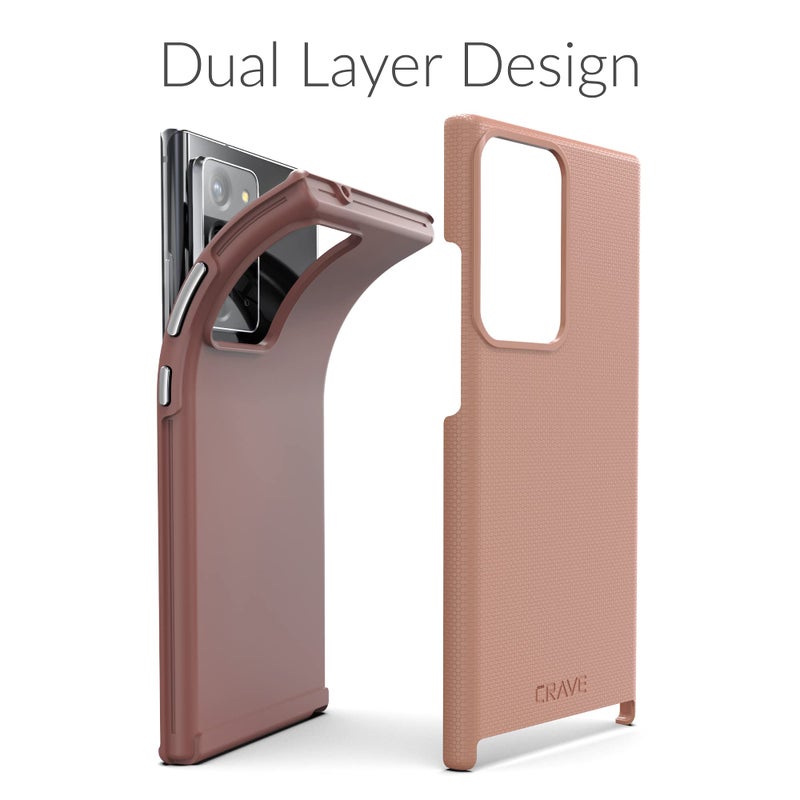 Crave Dual Guard for Galaxy Note 20 Ultra Case, Shockproof Protection Dual Layer Case for Samsung Galaxy Note 20 Ultra - Blush - Image 4