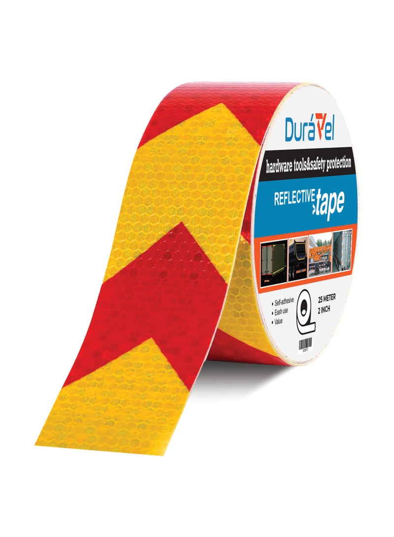 درافل شريط تحذيري عاكس للسلامة من دورافيل، بنمط شيفرون، عالي الوضوح - Image 1
