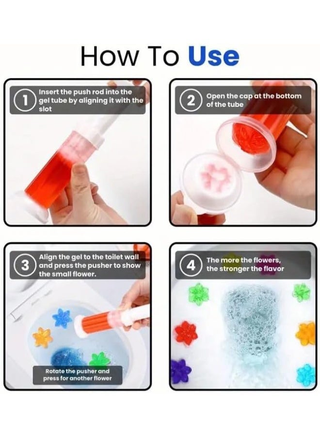 Toilet Gel Cleaner & Deodorizer Set (5 Scents) – Long Lasting Toilet Freshener, Easy Apply Gel Stamp for Bathroom Cleaning & Odor Removal - Image 2