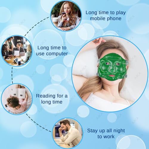 AJICA Aqua Ice Face & Eye Cooling Gel Mask and Aloe Vera Gel Mask Ice Pack for Face and Eye Patches Remove Dark Circles, Fatigue Cool Eyes Patch Pads Eye Care | Facial Skin Refresh Face Mask for Hot & Cold Therapy (Blue Face Mask, Eye Mask) - Image 4