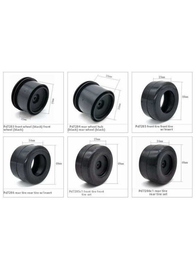 null - Lei Hu 1:8 Electric Formula Kardin Racing KT8 Accessories Summary (Tire, Tire, Tire, Wheel Hub)-Color:Black--pd7285 2 Front - Image 1