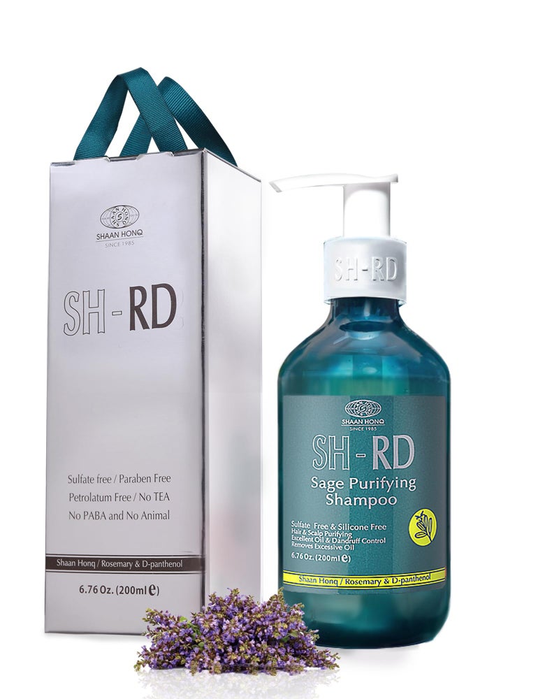 Sh Rd SH-RD Sage Purifying Shampoo for Oily Scalp | Deep Cleansing, Rebalancing, Hydrating Scalp Shampoo for Dandruff | for Flat Hair & All Hair Types | Sulfate-, Silicone-Free, Oil Control - 6.76oz/200ml - Image 1