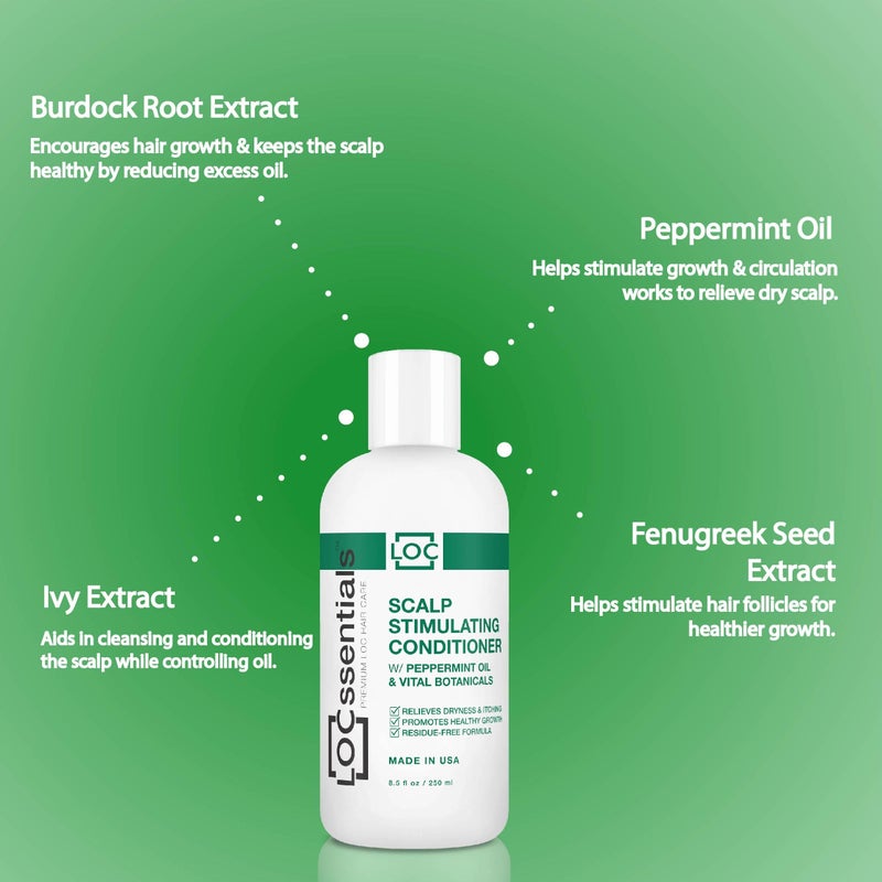 LOCssentials Scalp Stimulating Conditioner for Dreadlocks - Professional Dreadlock Conditioner for Locs, Interlocks, Sisterlocks, Microlocs, Twists - with Peppermint Oil & Botanicals - Silicone-Free - Image 3