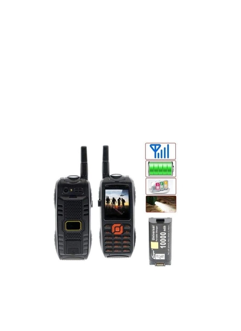 Hope - Mobile with Triple Sim Capability and a 10,000mAh Battery Designed for Charging Other Devices. Featuring  FM radio Bluetooth  built in flash light mp3 player with video player. - Image 1