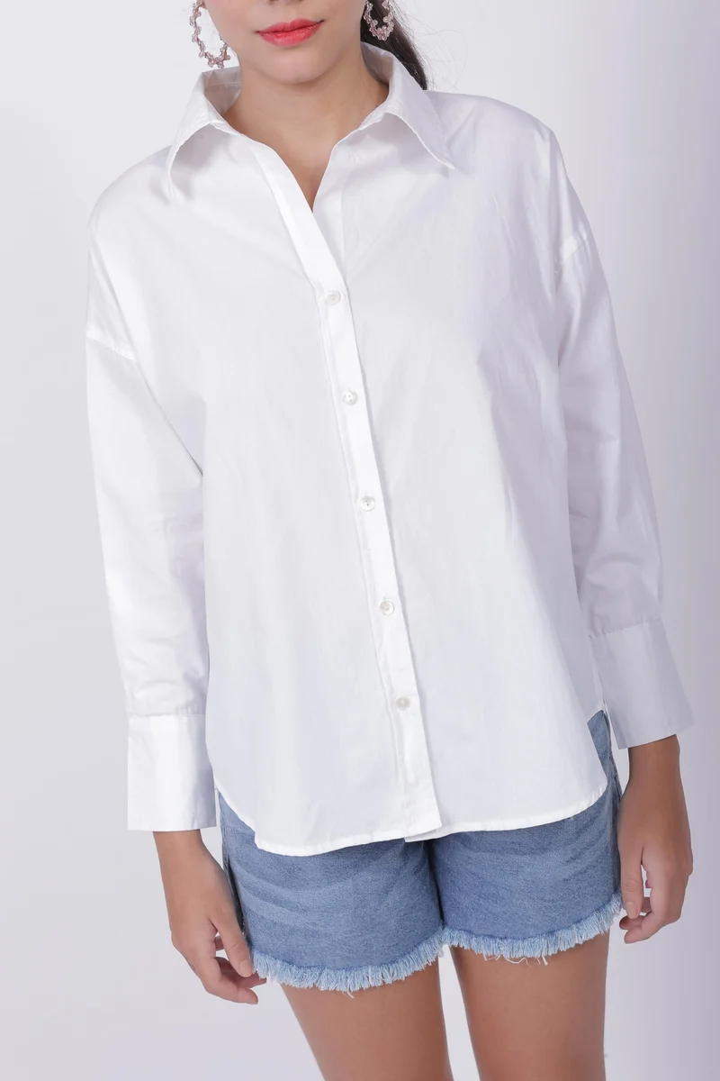 Freehand  Women Oversized Solid Shirt for Women | Best Price UAE