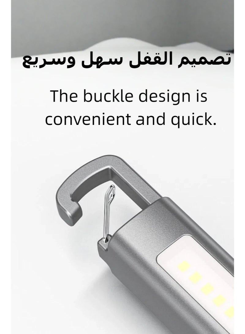 مصباح يدوي LED قابل لإعادة الشحن للتخييم والمشي لمسافات طويلة والرحلات في الهواء الطلق، مصباح كشاف LED، مصباح يدوي فائق السطوع ومقاوم للماء، قابل للتكبير والتصغير، 3 أوضاع إضاءة، لحالات الطوارئ 16 × 4.5 × 3.5 سم - Image 5