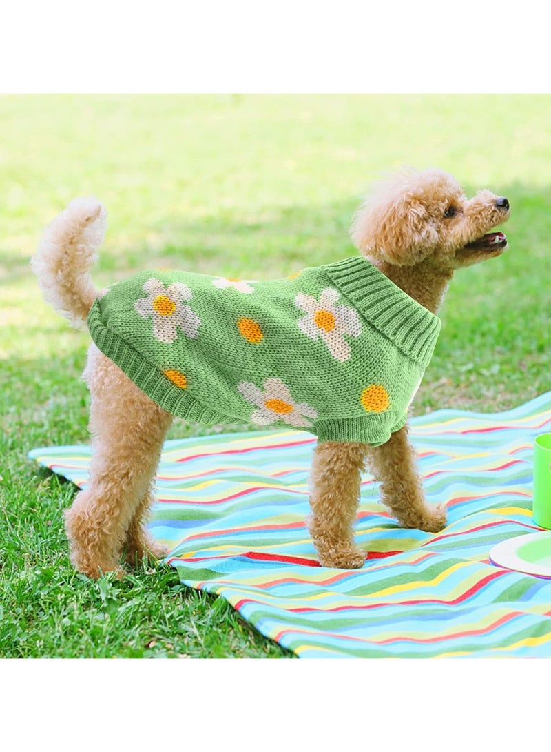 Green Tiger Small Dog Jumper,Dog Sweater Winter Puppy Clothes Cute Turtleneck Knitted Vest for Winter Dog Sweater Vest Knit Dog Sweater for Cold Weather Winter Outfit for Small Dogs and Cats (L) - Image 3